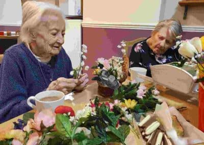 flower arranging at little croft